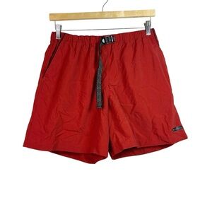 Columbia Men's Omni-Shade Shorts Belted Fishing Swim Trunks Shorts Lined Red M